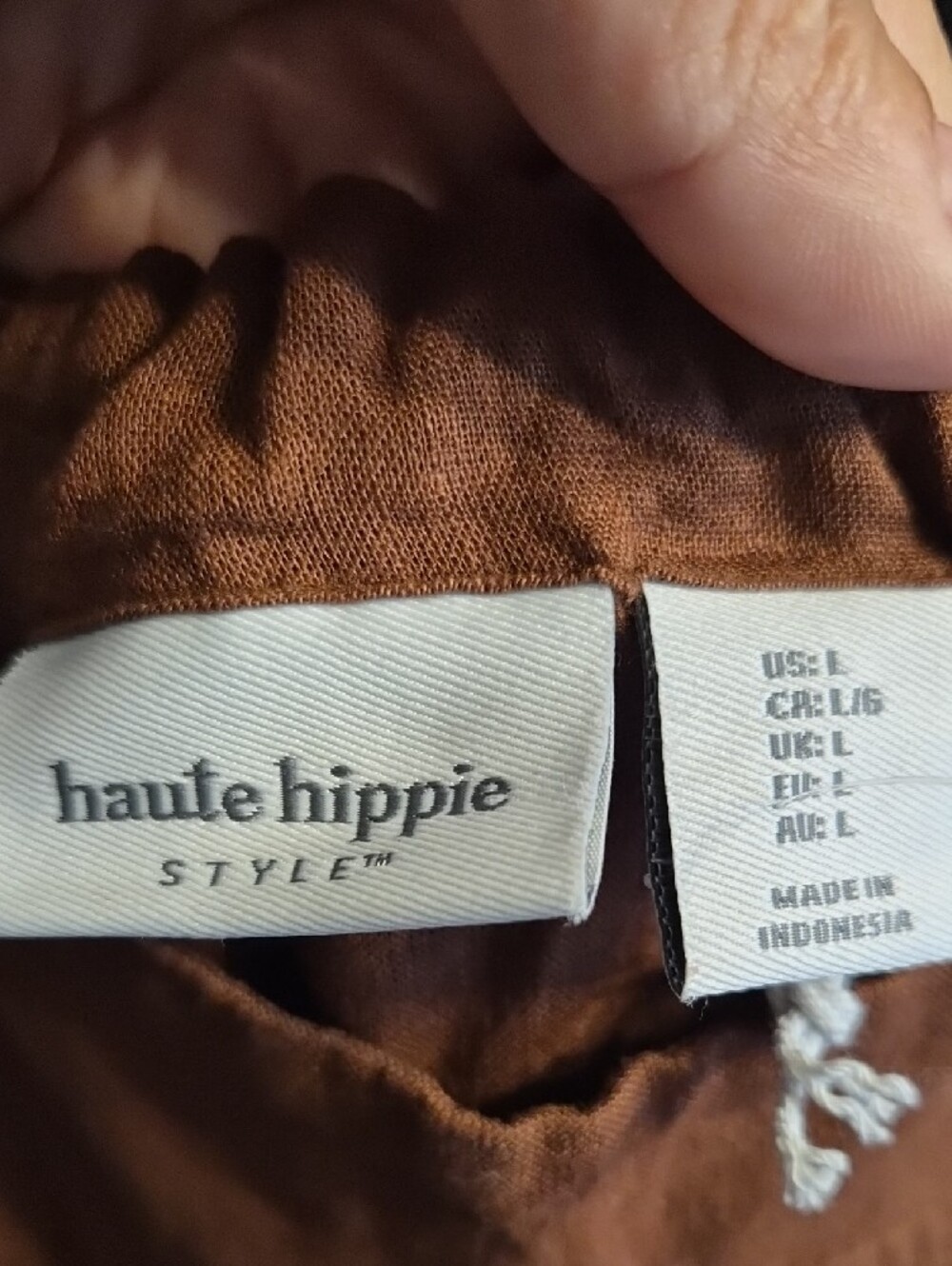Haute Hippie Rust Brown Wide-Leg Jumpsuit - Picture 2 of 6